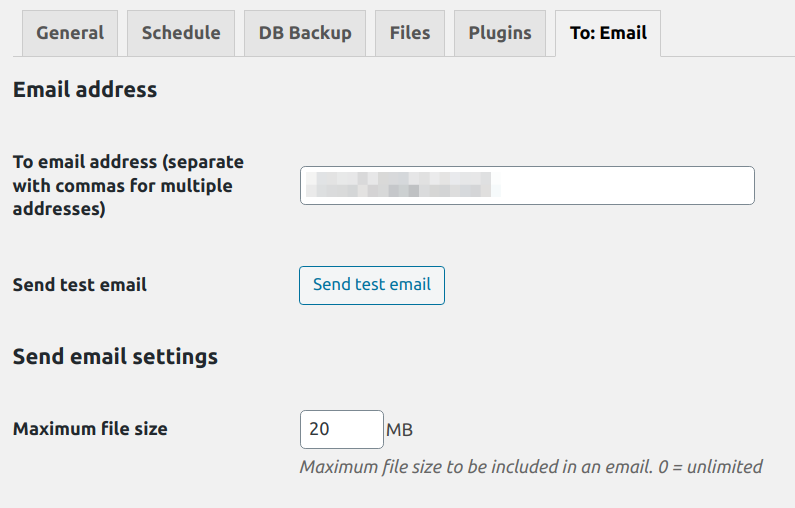 A new tab To Email appears Go to this tab