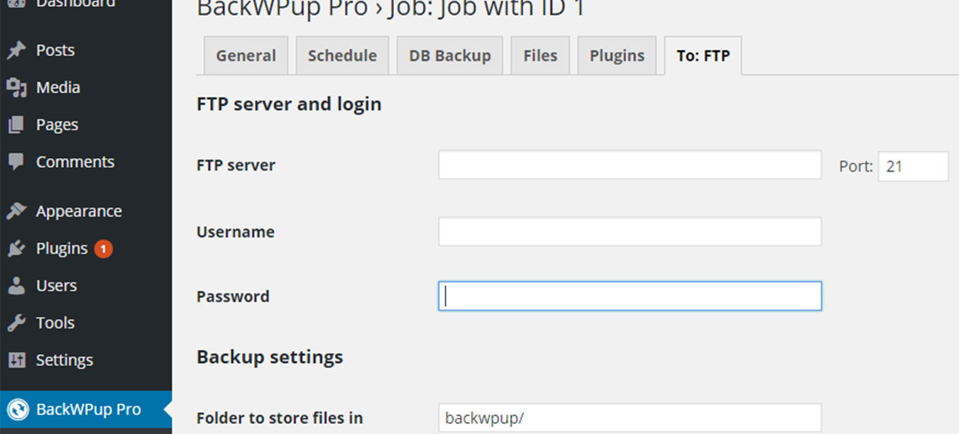 A new tab To FTP appears Go to this tab