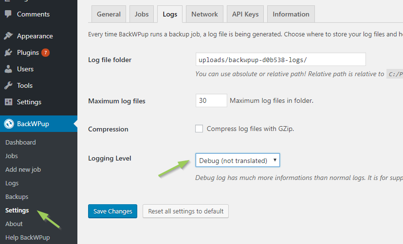 Debug log not translated